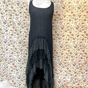 Pretty Fancy black hi-low hem dress